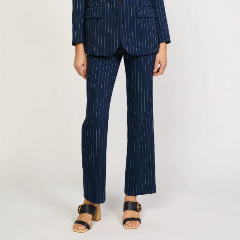 Current Air Pinstripe Bootcut Trouser Pant Navy White Size S or M NWT